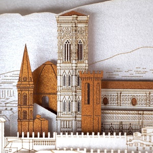 Florence Wedding invitations. Cathedral of Saint Mary of the Flower. Pop up 3d paper cut cards, Colibrigift invites. Personalized box RSVP image 7