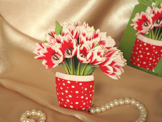Miniature Flowers Bouquet Pop Up Card - Birthday Mother's – ColibriGift