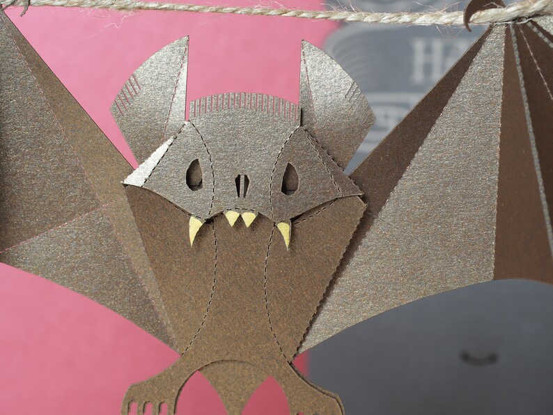 Happy Halloween Mad Bat. Pop up card 3d cards. Paper model Etsy