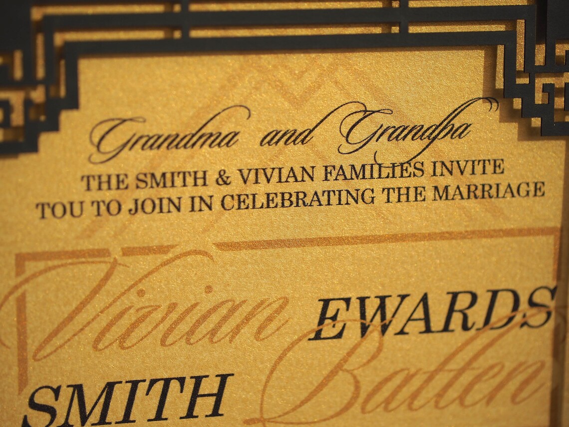 Great Gatsby wedding invitation. Save the date cards. RSVP Etsy