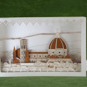 Florence Wedding invitations. Cathedral of Saint Mary of the Flower. Pop up 3d paper cut cards, Colibrigift invites. Personalized box RSVP image 4