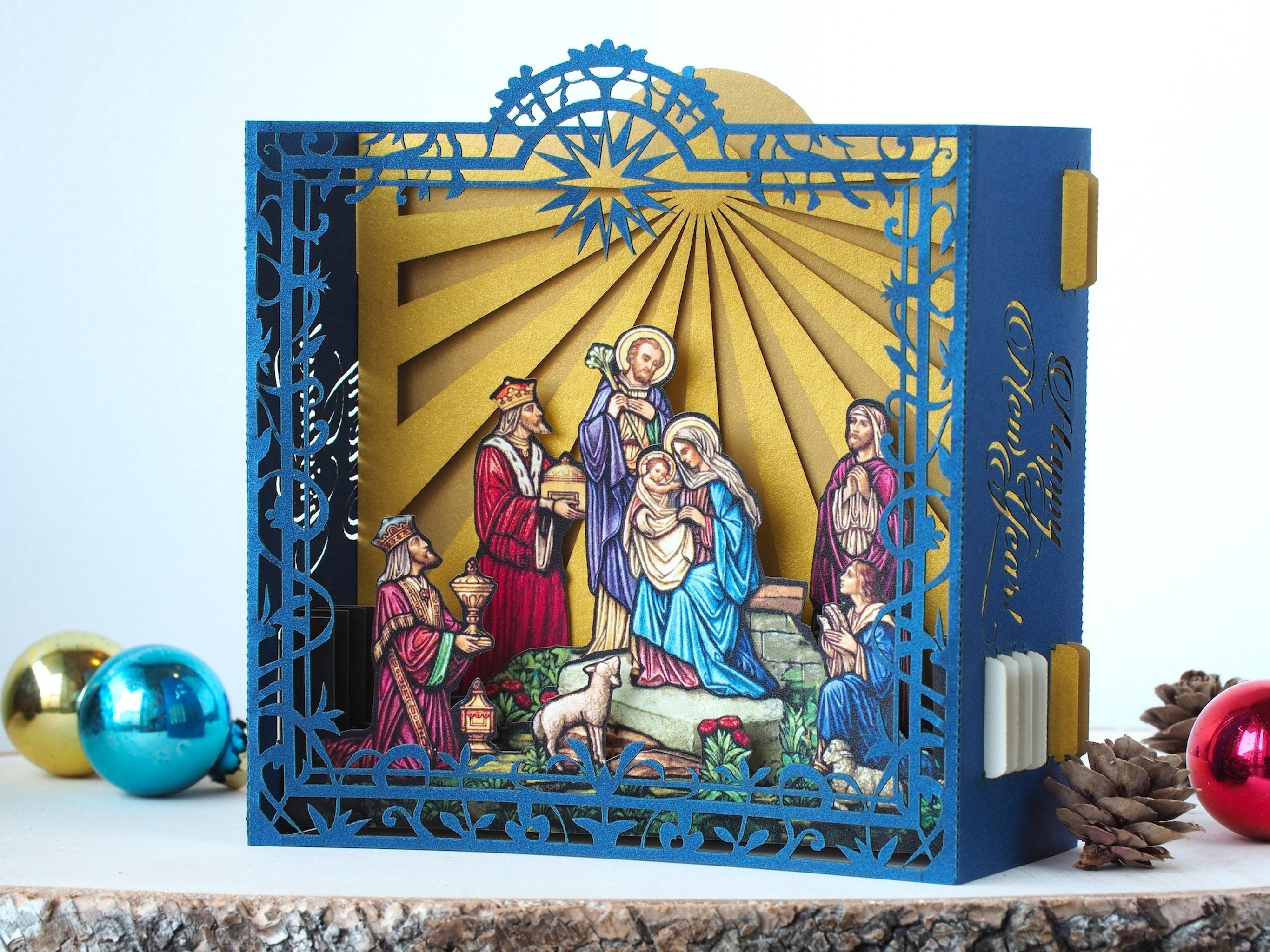 Christmas pop up card. Nativity Scene Holy Crib. Jesus God Etsy