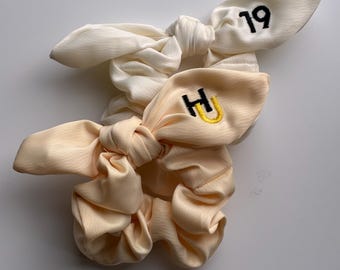 Personalized Embroidered Silk Scrunchie | Custom Name Hair Tie