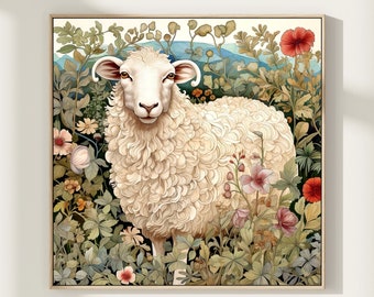 Sheep Painting, Fine Art, Sheep Print, Farmhouse Art, Countryside Painting