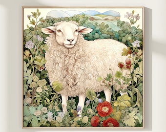 Sheep Painting, Fine Art, Sheep Print, Farmhouse Art, Countryside Painting