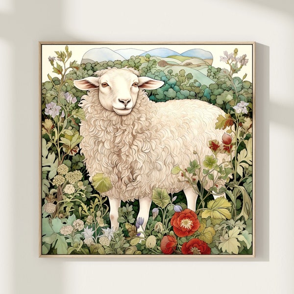 Sheep Painting, Fine Art, Sheep Print, Farmhouse Art, Countryside Painting