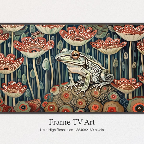 Samsung Frame TV Art, Frog Art, Animal Painting, Dark Painting, Farmhouse decor