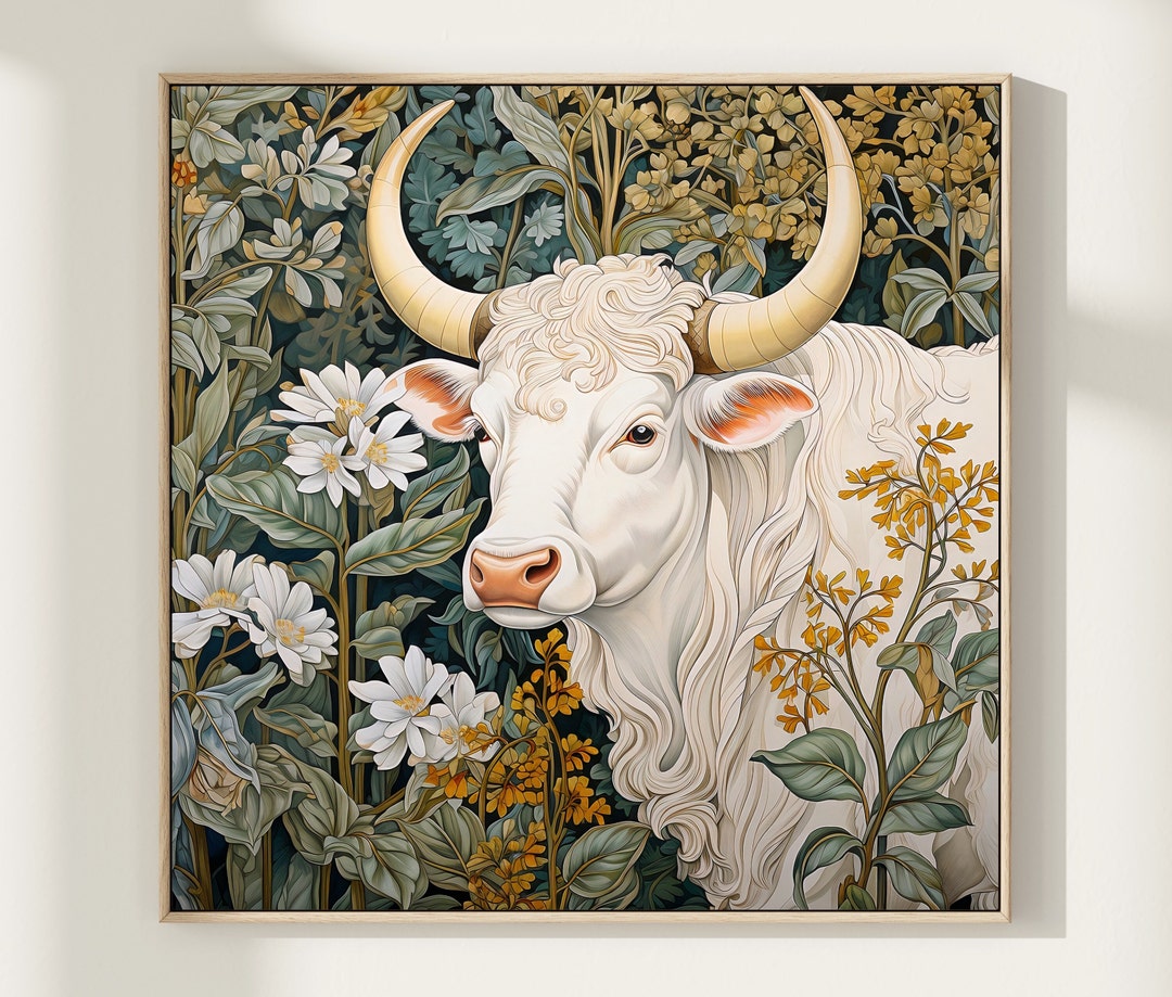 Printable Wall Art, Cow Wall Art, Cow Painting, Animal Print, Digital