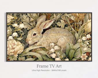 Rabbit in Forest - Digital Art Download for Samsung Frame TV | Landscape TV Art | Frame TV Decor | Animal Nature Printable