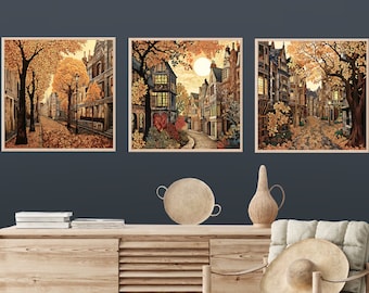 London Street Printable Art, Set of 3 London Sity Prints, Abstract Decor, Travel Lover Gift, Living Room Art, Royalcor Wall Art, Square Art
