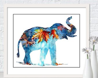 Elephant Art Print ftom Original Watercolor Painting