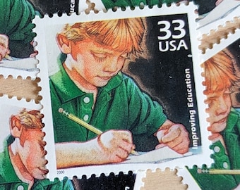 5 Improving The Quality of Education Stamps, Vintage Unused USPS 33 Cent Postage Stamps, 1990s Celebrate The Century, Issued In 2000 Gummed