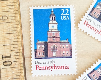 Set of 10 Pennsylvania Statehood, 22 Cent, 1987, Unused US Postage Stamps, Vintage Collectible Stamps