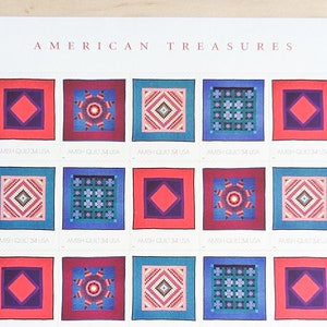 Arkusz znaczków Amish Quilt, nieużywane znaczki US 34 Cent, 20 znaczków, 2000, zabytkowe znaczki kolekcjonerskie