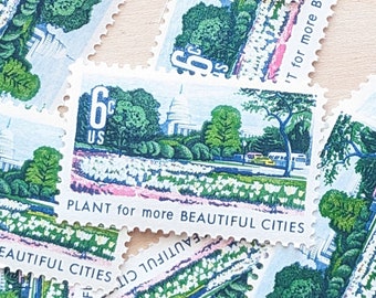 10 Plant For More Beautiful Cities stamps, Beautification of America 1969, Unused 6 Cent Stamps