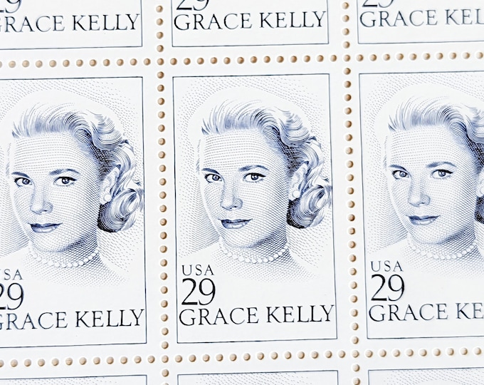 Sheet of 50 Grace Kelly Postage Stamps, 1992, 29 Cent Stamps, Unused