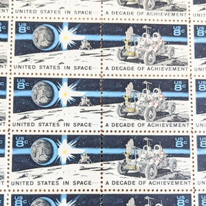 Sheet of 50 United States In Space, Decade of Achievement 8 Cent 1971 US Stamps