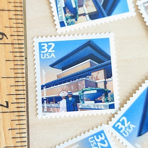 5 Robie House por Frank Lloyd Wright Selos de Chicago, 32 centavos, 1998, década de 1900, Comemore o Século, Selos Postais Não Utilizados