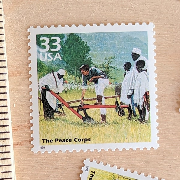 5 Peace Corps Stamps, 33 Cent, 1998, 1960s Celebrate The Century, Unused Postage Stamps