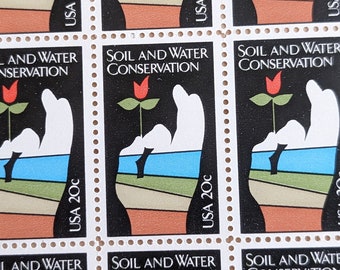 Bogen mit 50 Boden und Wasser Erhaltung Briefmarken 20 Cent 1984 Ungelaufene Briefmarken