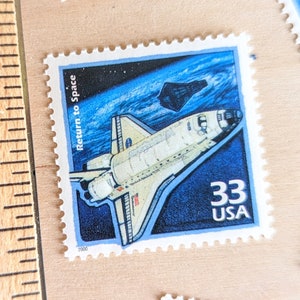 Zestaw 5 znaczków Return to Space, stare nieużywane znaczki pocztowe USPS o nominale 33 centów, lata 90. XX wieku Celebrate The Century 1998-2000, gumowane