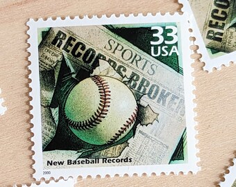 5 Sport Records Stamps, Vintage Unused USPS 33 Cent Postage Stamps, 1990s Celebrate The Century, Issued In 2000 Gummed Stamps