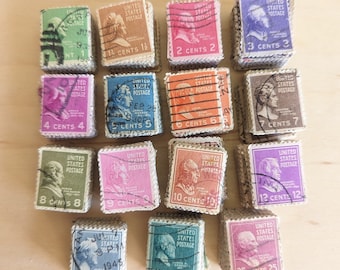 50 Used Prexie Stamps, Choose a Color, 1938 Used Stamps, Cancelled Postage Stamps, Vintage Collectible Stamps