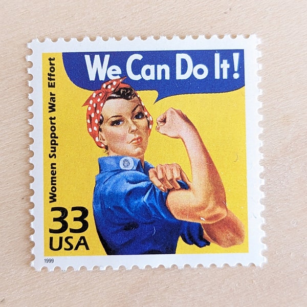 5 Rosie the Riveter Women Support War Efforts stamps, 33 Cent, 1998, 1940s Celebrate The Century, Unused Postage Stamps