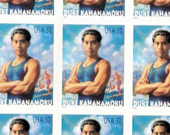 Duke Kahanamoku Unused US Stamp Sheet, 2001, Sheet of 20, 37 Duke Kahanamoku Unused US Stamp Sheet, 2001, Sheet of 20, 37