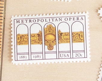 Metropolitan Opera Stamps, Vintage Unused USPS 20 Cent Stamps, 1983, Gummed Stamps