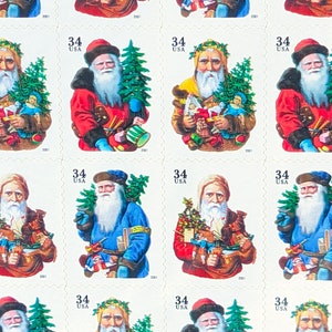 Bogen mit 20 34 Cent Weihnachtsmann-Briefmarken, 1999