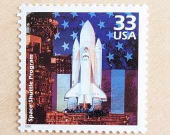 5 Space Shuttles Stamps, Vintage Unused USPS 33 Cent Postage Stamps, 1980s Celebrate The Century, Issued in 2000 Gummed Stamps