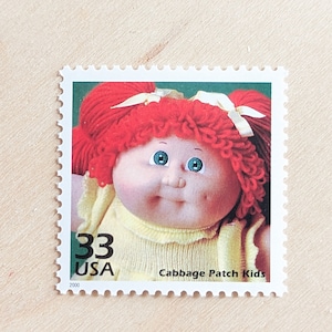 5 Cabbage Patch Kids Stamps, Vintage Unused USPS 33 Cent Postage Stamps, 1980s Celebrate The Century, Issued in 2000 Gummed Stamps