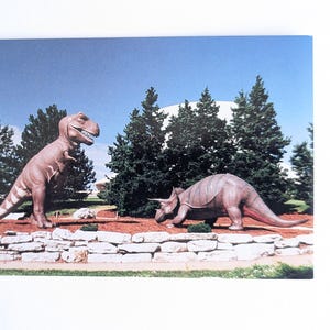 Postal de dinosaurios del Centro de Ciencias de San Luis sin usar