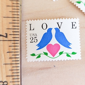 10 sellos de amor, palomas y corazones, 25 centavos, 1995, sellos postales sin usar
