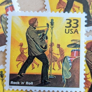 5 sellos de Rock 'N' Roll, 33 centavos, 1998, década de 1950, Celebrate The Century, sellos postales sin usar