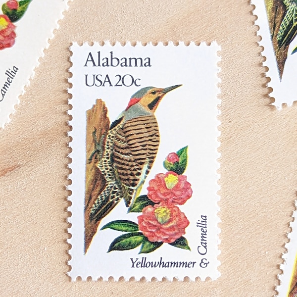 5 Alabama State Bird and Flower, 20 Cent, 1982, Unused Postage Stamps