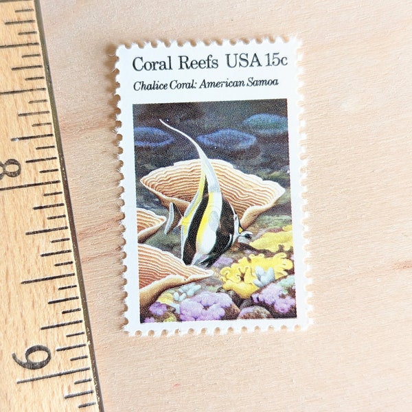 10 Coral Reefs stamps, Chalice Coral: American Samoa, 1980 Unused Postage Stamps, 15 Cent Stamps