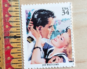 5 Jon Whitcomb Stamps, Back Home For Keeps, 34 Cent, American Illustrators, Unused US Postage Stamps, 2000, Vintage Collectible Stamps