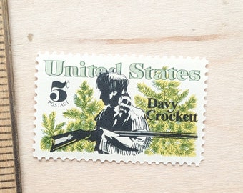 10 Davy Crockett Stamps, 1967 Unused Postage Stamps, 5 Cent Stamps