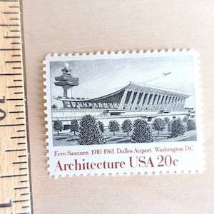 10 sellos de arquitectura del aeropuerto Dulles de Washington DC, 1979, sellos postales sin usar, sellos de 15 centavos, Eero Saarinen 1910-1961