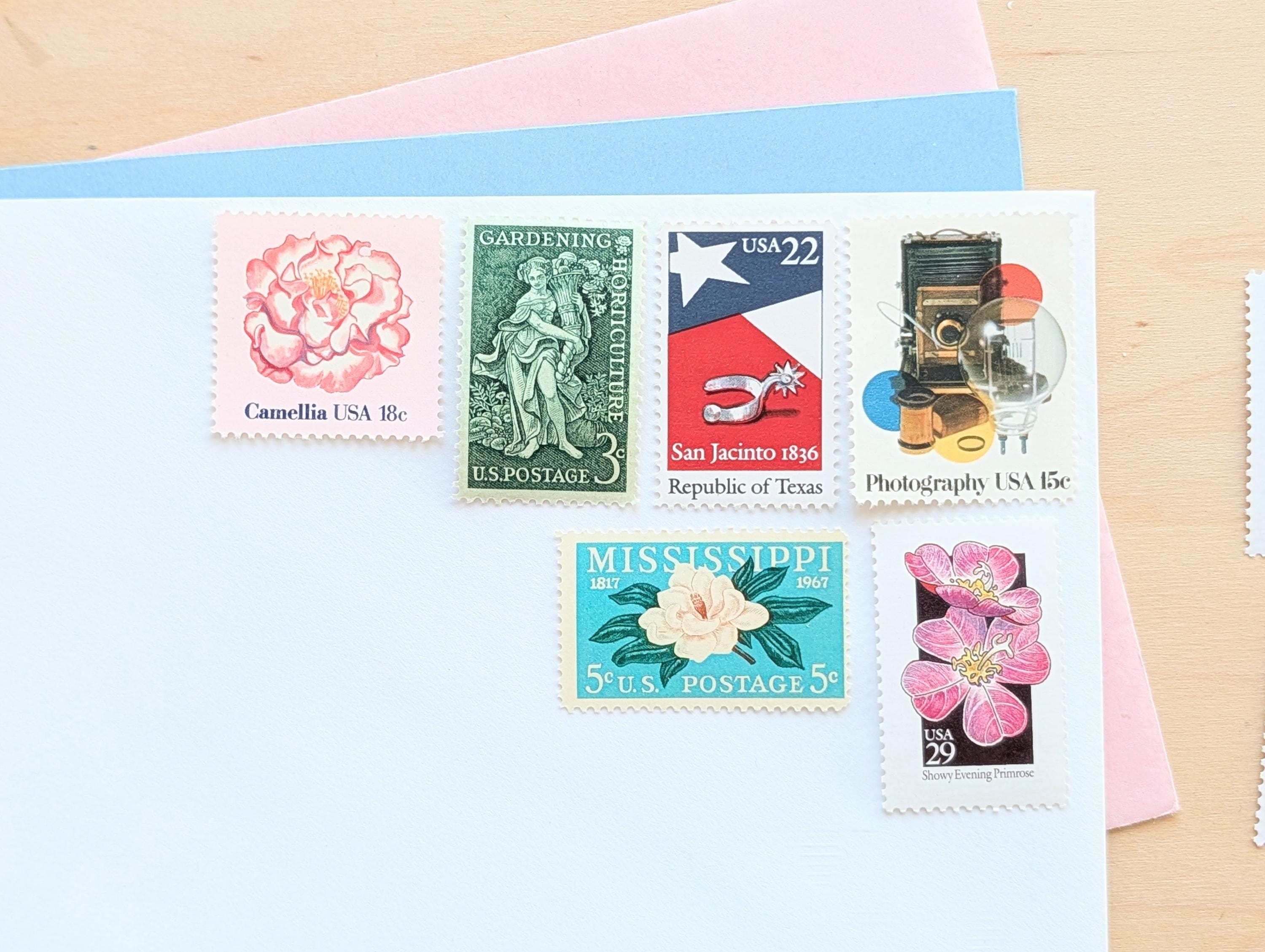 テキサス共和国切手10枚セット、ヴィンテージ未使用USPS 22セント切手