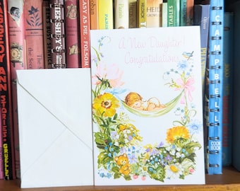 Send a Vintage Greeting Card, A New Daughter! Congratulations!, a Norcross Card, 4 Options for Mailing