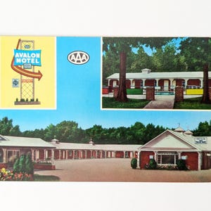 Unused Avalon Motel Postcard
