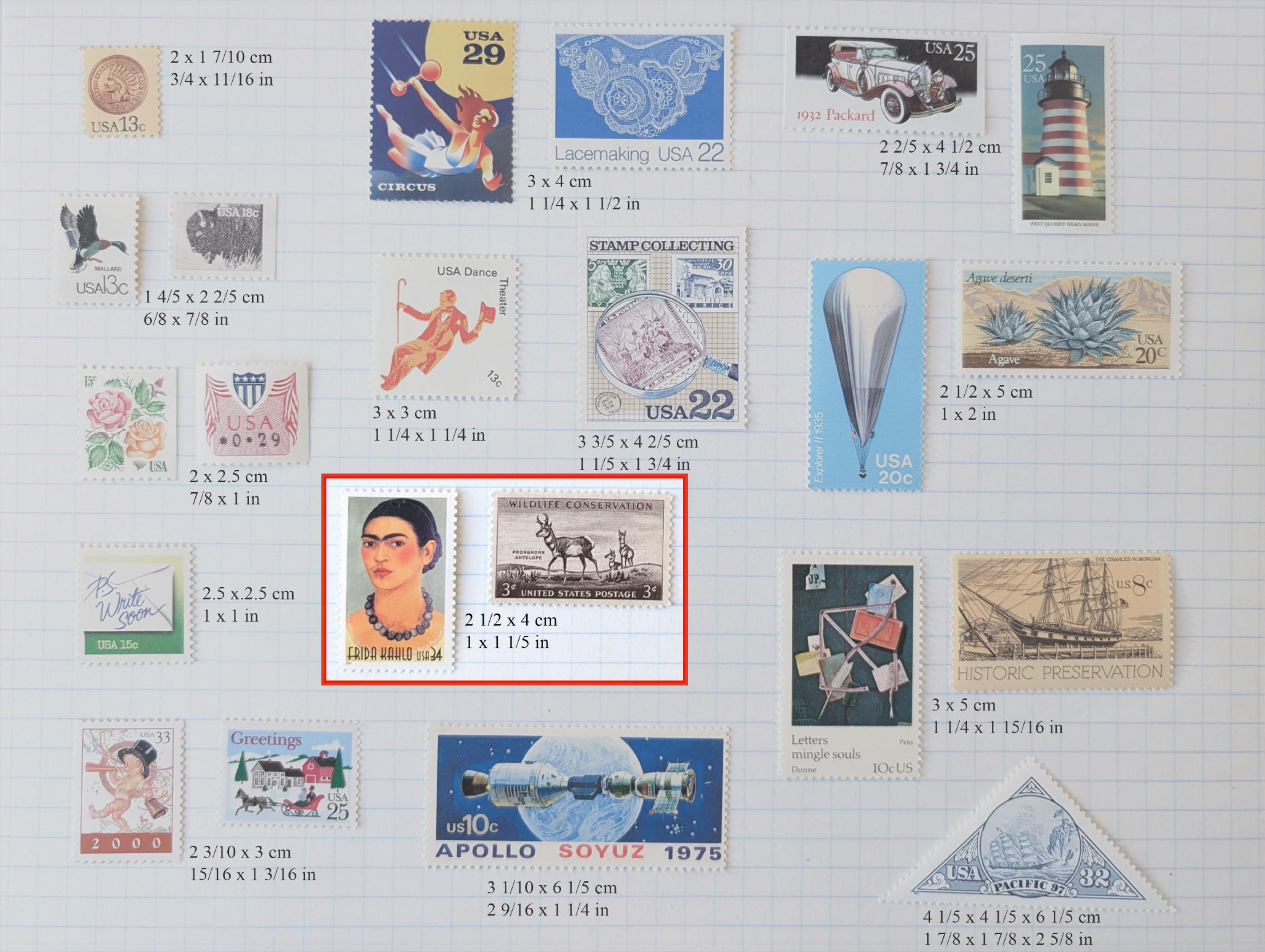 アメリカ国旗切手25枚、歴史的なアメリカ国旗、1968年未使用切手、6