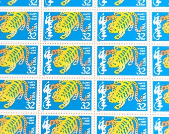 1997年旧正月虎切手20枚セット、32セント切手、未使用切手