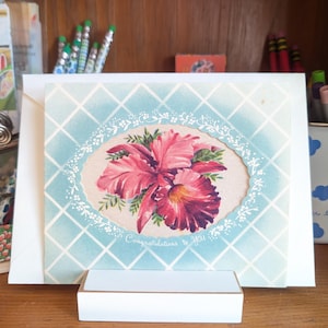 Senden Sie eine Vintage Grußkarte, Blumenkarte, Glückwunschkarte, 4 verschiedene Versandoptionen, 14,5 x 12 cm