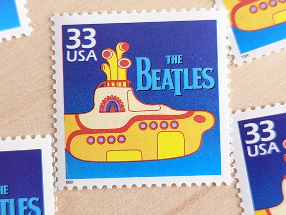 5 the Beatles Yellow Submarine Stamps, Vintage Unused USPS 33 Cent