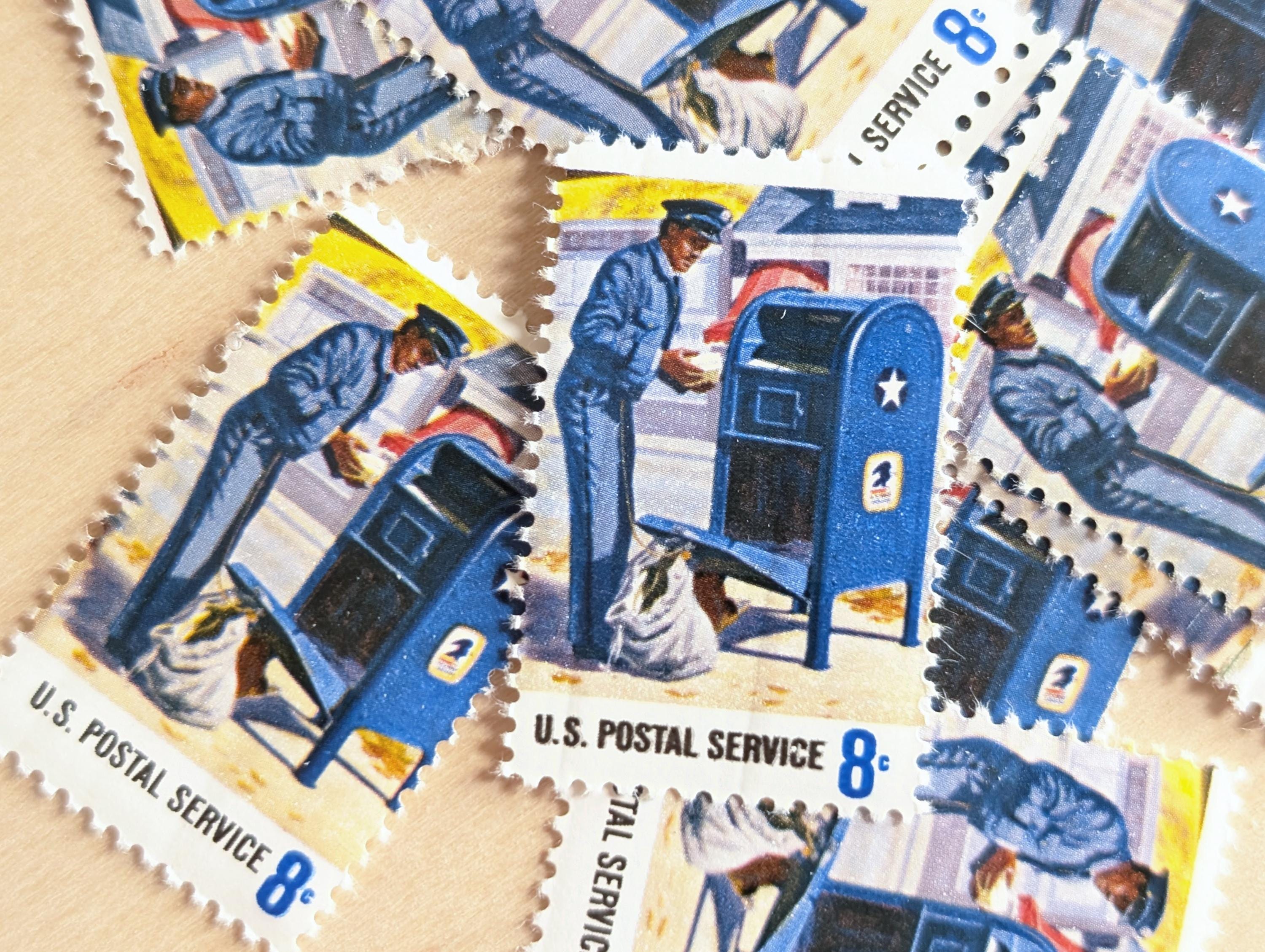 米国郵便公社切手10枚、ヴィンテージ未使用USPS 8セント切手、1973年