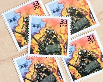 湾岸戦争切手5枚、ヴィンテージ未使用USPS 33セント切手、1990年代の